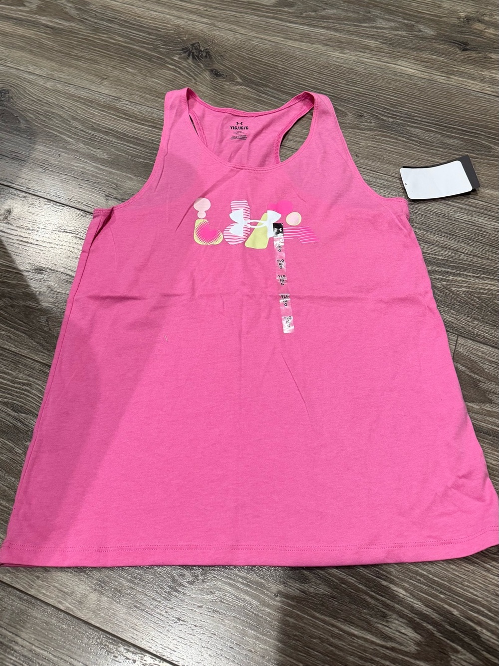 New Under Armour Girls Pink Logo Tank Top
